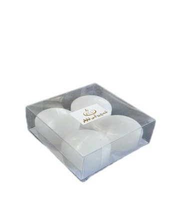 شمع رو آبي  باكس 4 عددي سفيد نيلوفر