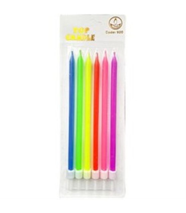 شمع تولد 6 عددي رنگي بلند