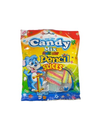 پاستيل 50 گرم مدادي لقمه اي رنگين كمان كندي