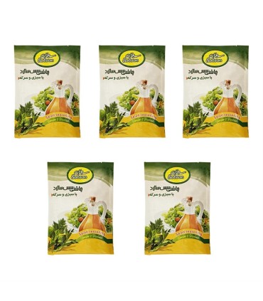 چاشني سالاد 75 گرم (5 عددي) سبزي و سركه سبزان