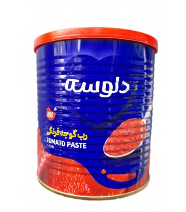 رب گوجه 800 گرم قوطي كليددار دلوسه