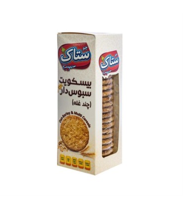 بيسكويت 370 گرم پذيرايي چندغله ساده ستاك