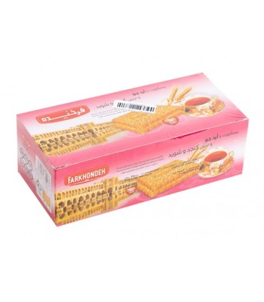 بيسكويت 450 گرم پذيرايي آرد جو كنجد و شويد فرخنده