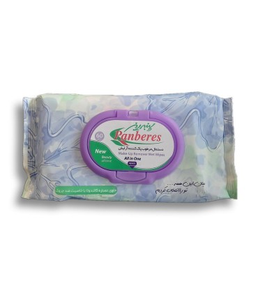 دستمال مرطوب آرايشي 60 برگ پنبه ريز