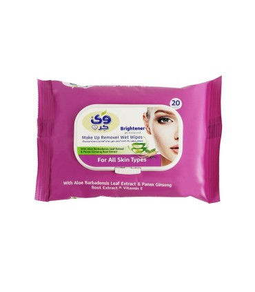 دستمال مرطوب آرايشي 20 برگ آلوئه ورا وجنسينگ وي كر