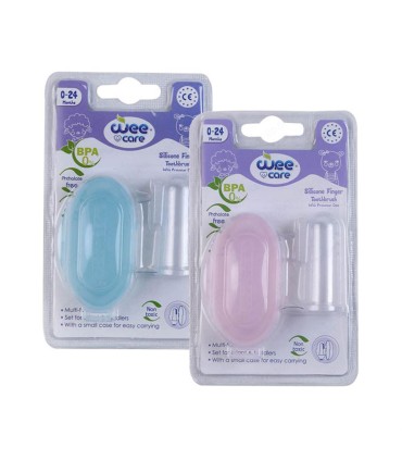 مسواك كودك انگشتي سيليكوني قابدار (تا 2 سال) وي كر