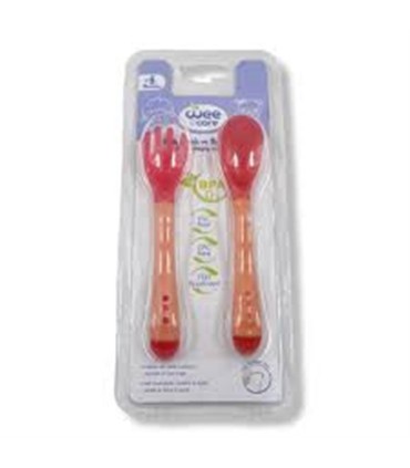 قاشق و چنگال كودك حساس به حرارت (6 ماه به بالا) وي كر