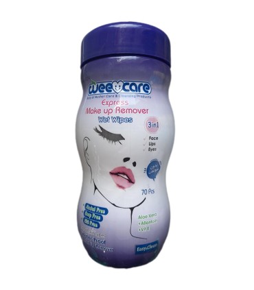 دستمال مرطوب آرايشي 70 برگ استوانه آلوئه ورا وي كر