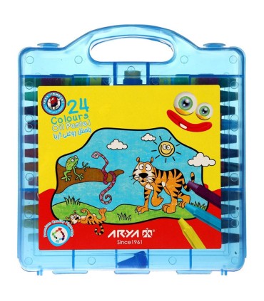 پاستل 24 رنگ كيفي پلاستيكي آريا