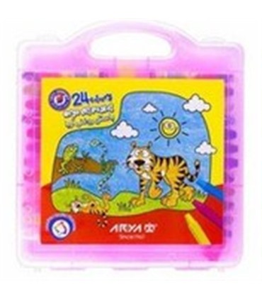 پاستل 24 رنگ كيفي پلاستيكي آريا