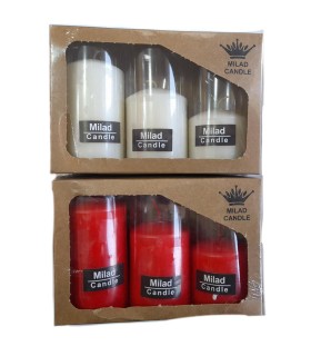 شمع استوانه پك 3 سايز با قطر 4/5