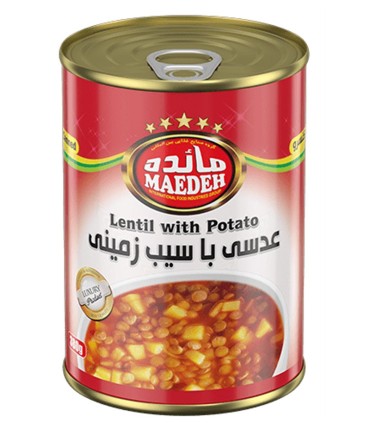 كنسرو 380 گرم عدسي با سيب زميني مائده