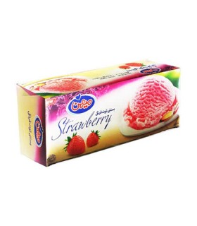 بستني 1ليتر پاكتي توت فرنگي ميهن