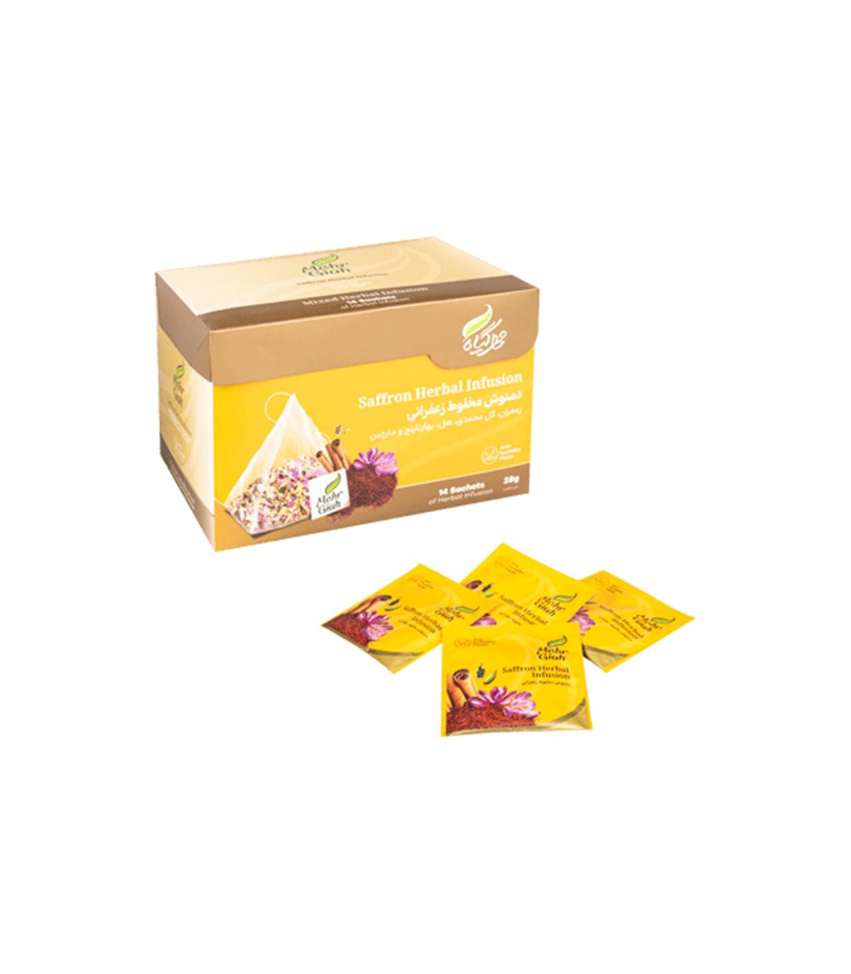 دمنوش 14 عددی مخلوط زعفران مهرگیاه