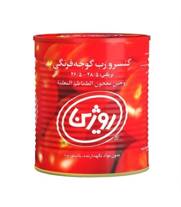 رب گوجه 800 گرم قوطي كليددار روژين
