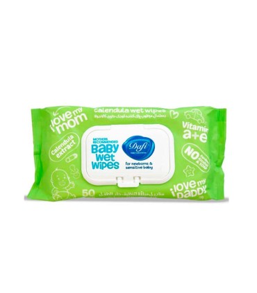 دستمال مرطوب كودك 50 برگ روغن كالاندولا درب دار دافي