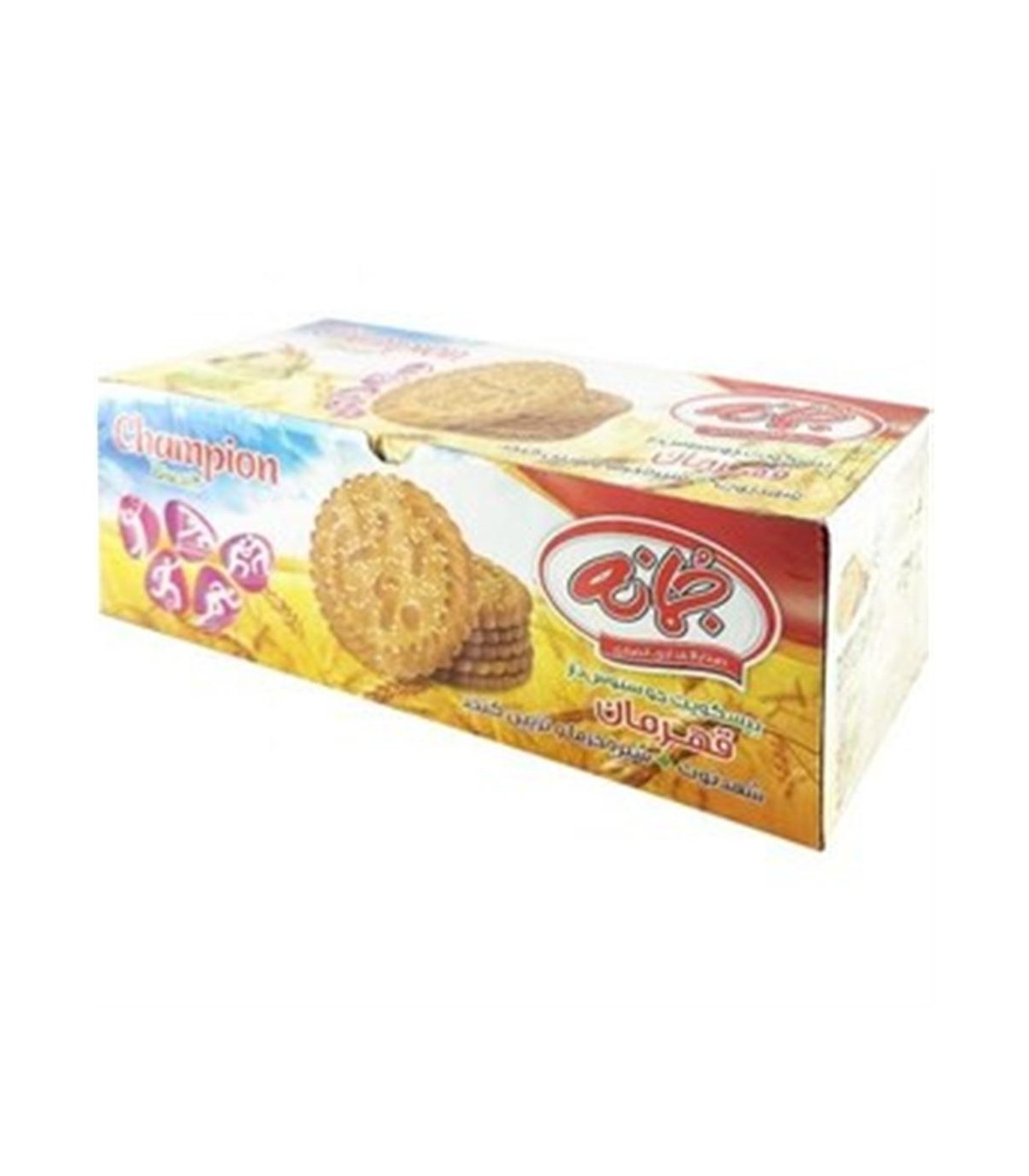 بیسکویت 1100 گرم پذیرایی قهرمان با شهد توت و کنجد جمانه