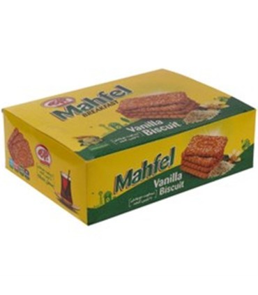 بيسكويت 480 گرم پذيرايي وانيلي محفل با شهد توت و كنجد جمانه