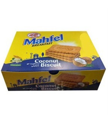 بيسكويت 480 گرم پذيرايي نارگيلي محفل با شهد توت جمانه