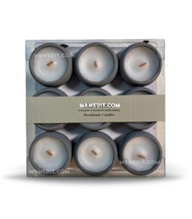 شمع وارمر 9 عددي سفيد / مشكي