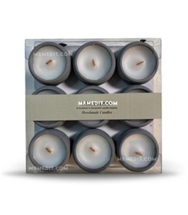 شمع وارمر 9 عددي سفيد / مشكي
