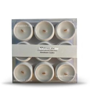 شمع وارمر 9 عددي سفيد / مشكي
