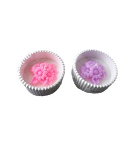 شمع سفالي دايره طرح گل