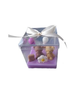 شمع خرس مهربان جعبه كريستال