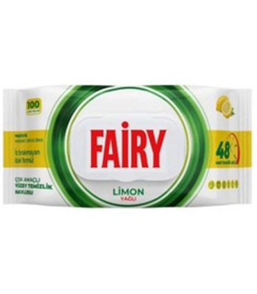 دستمال مرطوب سطوح چند منظوره 100 برگ ليمويي فيري