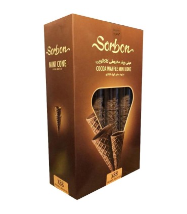 نان بستني ميني ويفر 280 گرم مخروطي كاكائو سوربن
