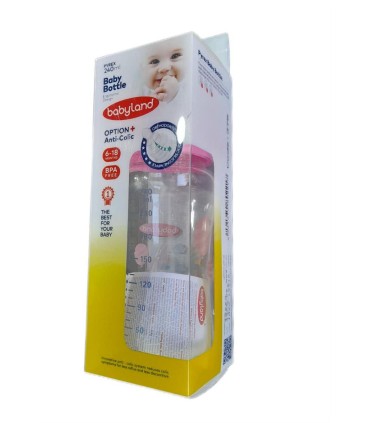 شيشه شير خوري 240 ميل پيركس كاوردار ارتودنسي صورتي ( 18-6 ماه) بي بي لند