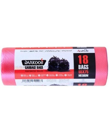 كيسه زباله (75*55) رولي 18 برگي قرمز داركوب