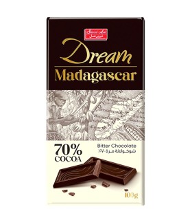 شكلات 100 گرم كاكائو تلخ 70% ماداگاسكار شيرين عسل