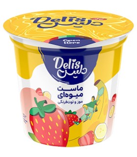 ماست طعم دار 125 گرم موز و توت فرنگي كاله