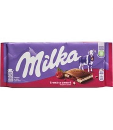 شكلات 100 گرم  كرم رزبري Milka