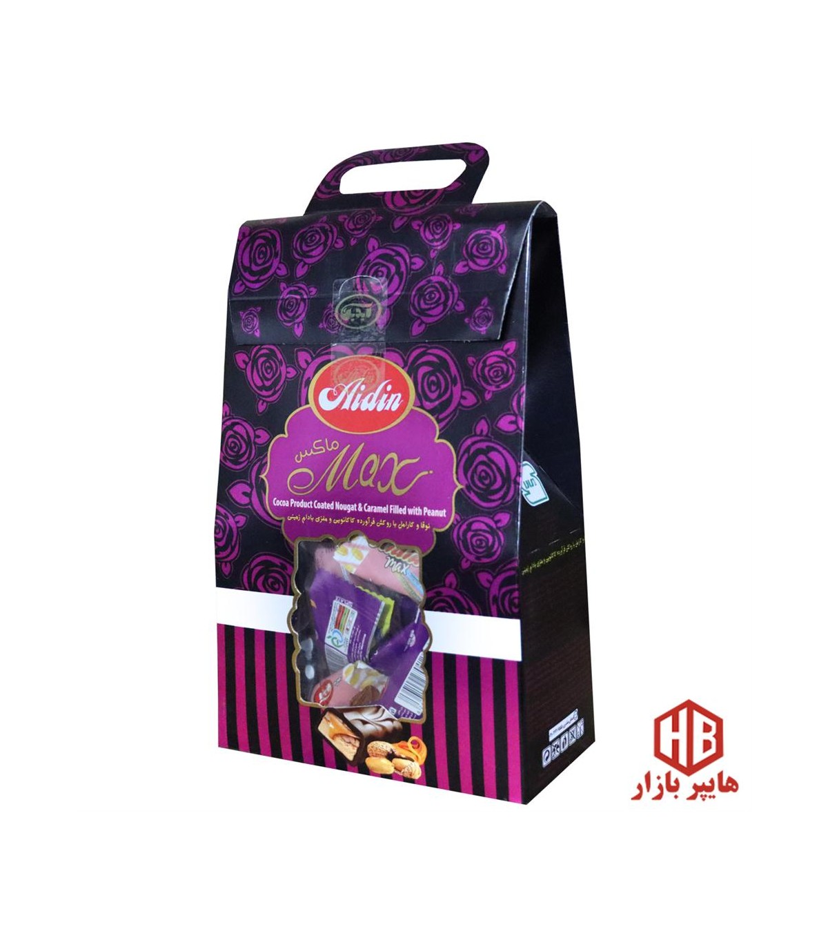 شكلات كادويي 185 گرم كارامل بادام زميني روكش شكلات آيدين