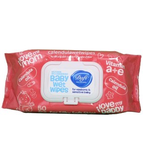 دستمال مرطوب كودك 50 برگ روغن كالاندولا درب دار دافي