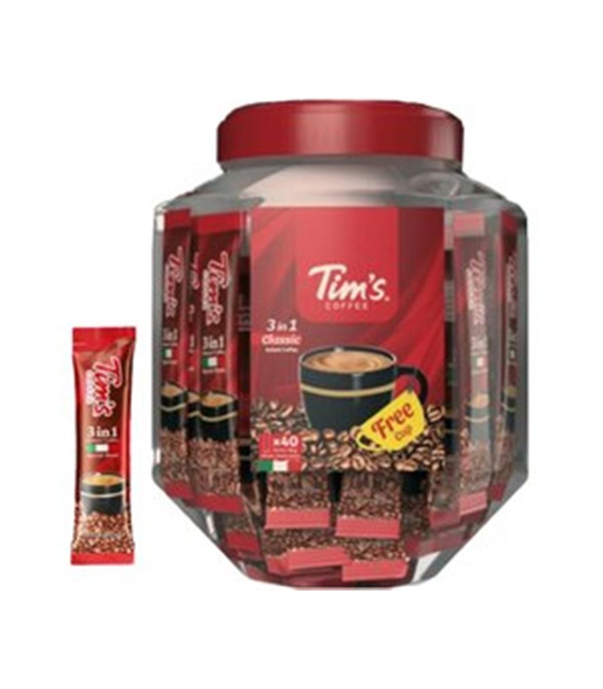 كافي ميكس ( 40 عددي ) 1*3 پت فنجان دار تيمز