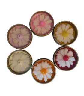 شمع قوطي فلزي طرح گل