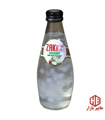 نوشيدني 300 ميل شيشه نارگيل با تكه هاي نارگيل ZAKi