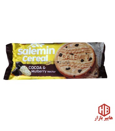 بيسكويت 60 گرم سبوسدار شهد توت با تكه كاكائو سالمين