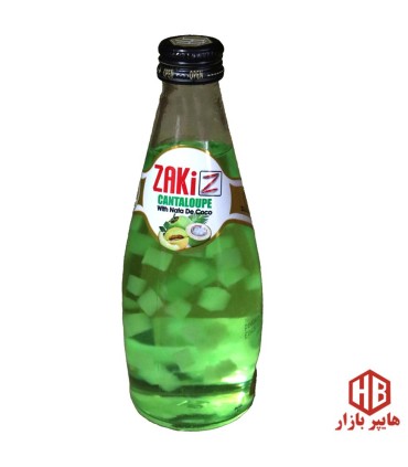 نوشيدني 300 ميل شيشه طالبي با تكه هاي نارگيل ZAKi