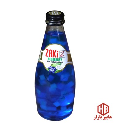 نوشيدني 300 ميل شيشه بلوبري با تكه هاي نارگيل ZAKi