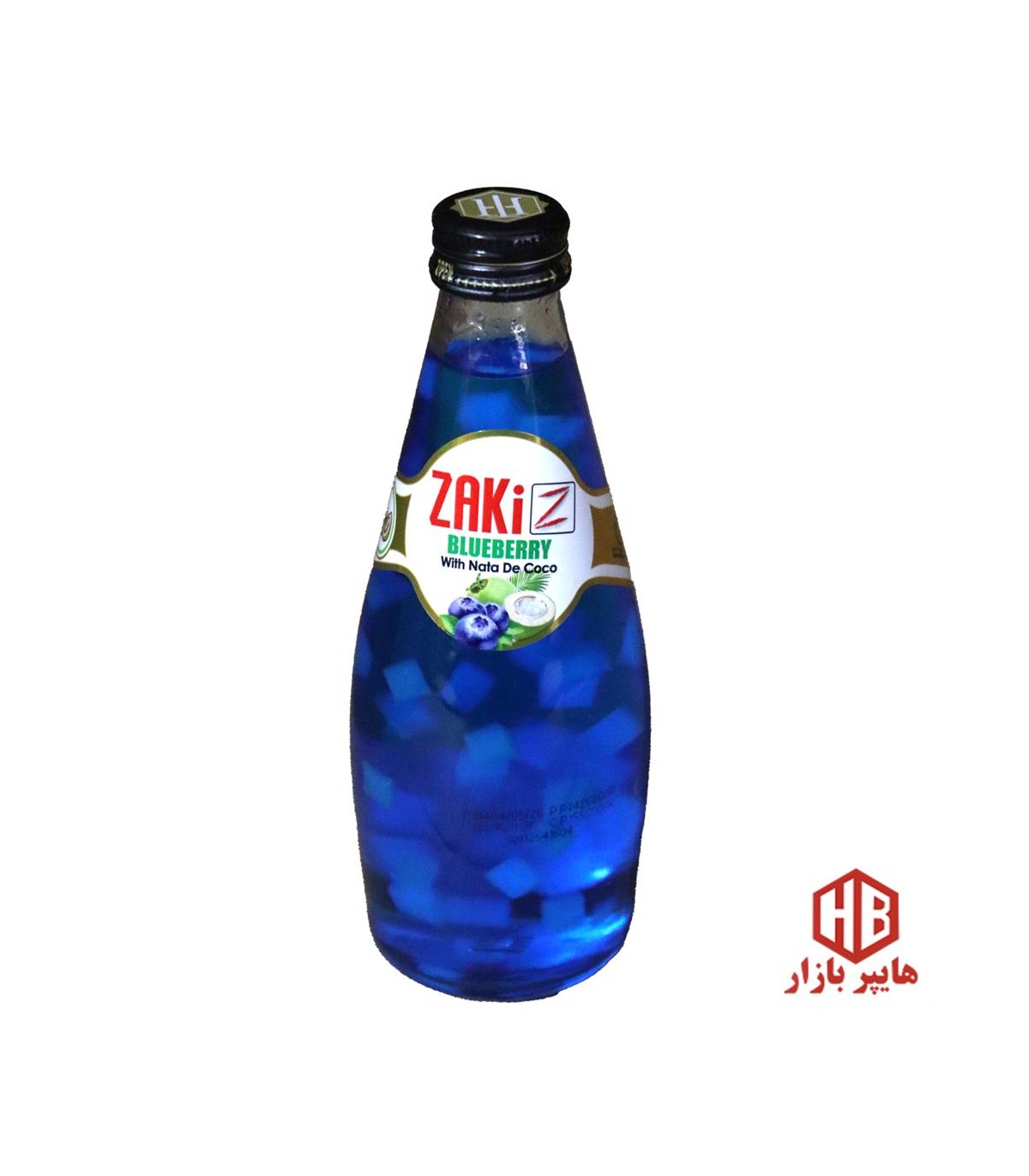 نوشيدني 300 ميل شيشه بلوبري با تكه هاي نارگيل ZAKi