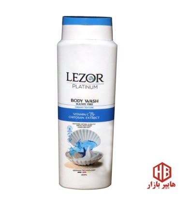 شامپو بدن 400 ميل كرمي بدون سولفات Vit C + چيتوسان LEZOR