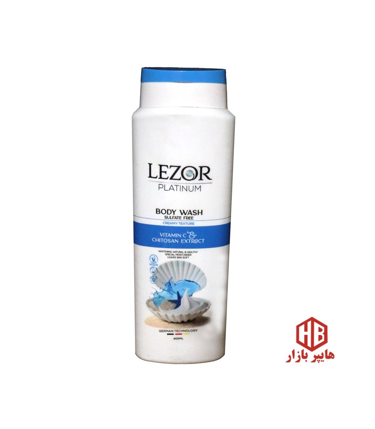 شامپو بدن 400 ميل كرمي بدون سولفات Vit C + چيتوسان LEZOR