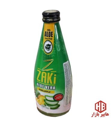 نوشيدني 300 ميل شيشه آلوئه ورا طعم آناناس ZAKi