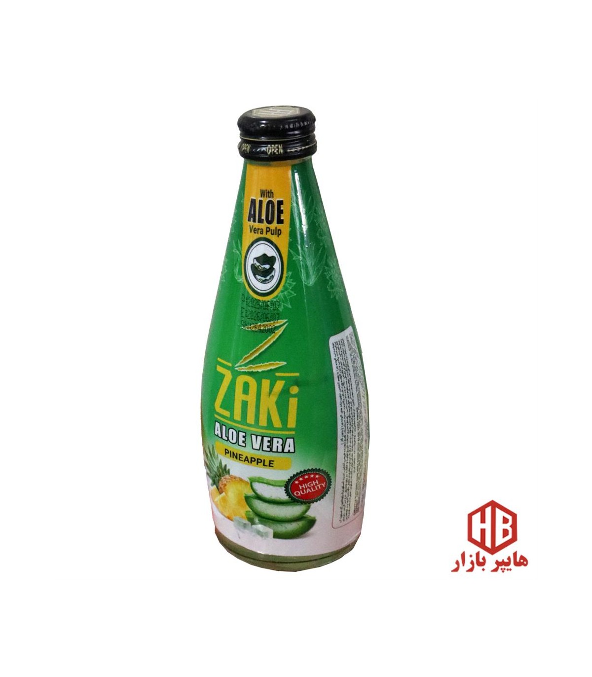 نوشيدني 300 ميل شيشه آلوئه ورا طعم آناناس ZAKi