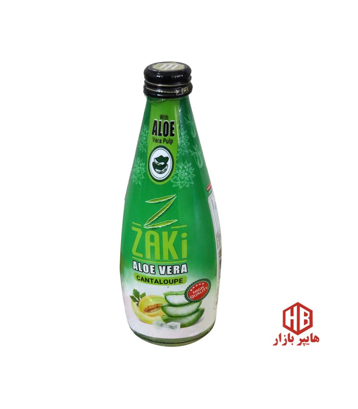 نوشيدني 300 ميل شيشه آلوئه ورا طعم طالبي ZAKi