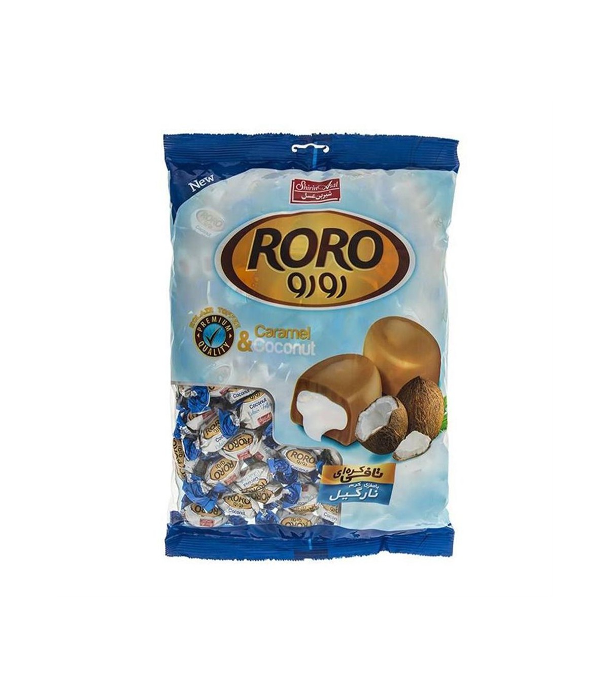 تافي 400 گرم كره اي نارگيل رورو شيرين عسل